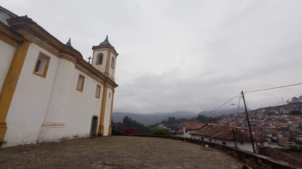 A church in Ouro Preto looking over the town