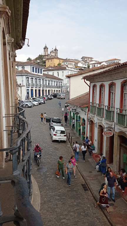 A street in Ouro Preto with a church in the background